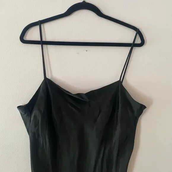 Djerf Avenue Black Maxi Dress Strappy Silky Going Out Party Sexy Women's size XL - Picture 5 of 11